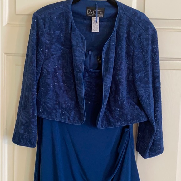 blue gown with jacket